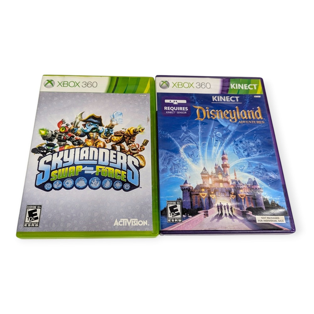 Xbox 360 Game Lot Skylanders Swap Force and Kinect Disneyland Adventures Bundle